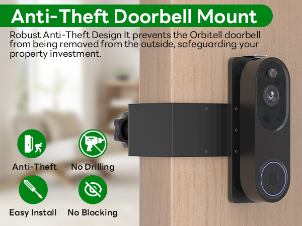 orbitell anti theft doorbell mount doorbell camera mount video doorbells holder mounting bracket