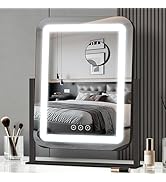 Vanity Mirror with Lights,13.1"×16.7"LED Makeup Mirror,Lighted Makeup Mirror with Lights, Smart T...