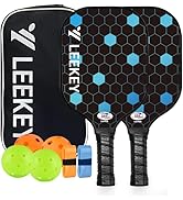 LEEKEY Pickleball Paddles Set of 2 - USAPA Approved Fiberglass Pickleball Racket, Racquet Made of...