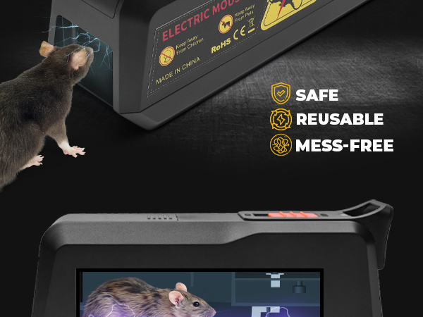 Humane Electronic Rodent Trap Zapper Electric Mouse Rat Squirrel Kill Pest Control Indoor Safe