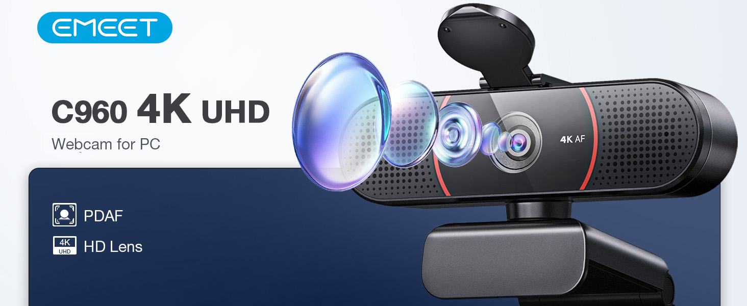 EMEET C960 4K Webcam for PC