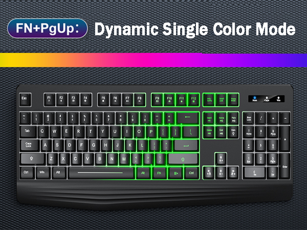 Wireless Gaming Keyboard, RGB &amp;amp; Single-Color Backlit