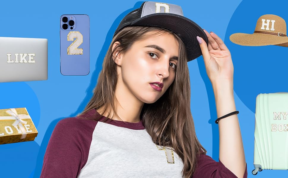 White Letter Patches for Clothes Hats Phone Case...