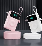 4-in-1 Portable Charger With Built-in Wall Plug&amp;USB-C Cables