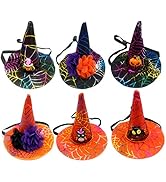 Hemobllo 6pcs Halloween Pet Headgear Pointed Hats for Cats and Dogs Funny Costume Accessories for...