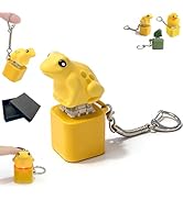 Cute Frog Croaking Fidget Toy,Fun Stress Relief Frog Keychain Toy,Adults Keyboard Clicker,Realist...