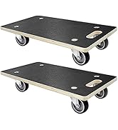 Double Rhombus 2 Pcs Wood Platform Dolly, 551 Lbs Capacity Moving Dolly Heavy Duty Furniture Doll...