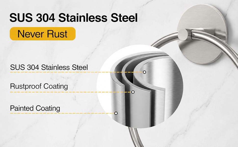 Nickel Brushed Bathroom Towel Ring
