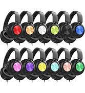 AILIHEN Headphones Wired 12-Pack Bulk for School Students Kids K-12 Classroom,Adjustable, Foldabl...