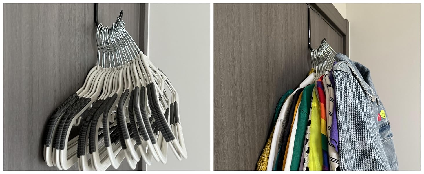 over door hook can hold 20 coat hangers