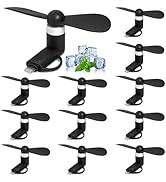 Aeergured Mini Fan 12 Pack, 2-in-1 Mini Cell Phone Fan Compatible for iPhone, iPad, Android Smart...