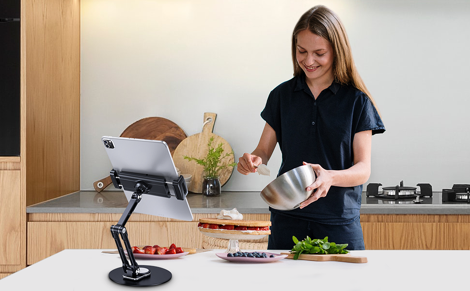 tablet stand holder iPad adjustable 360 rotating base desk aluminum tablet stand iPad air mini pro