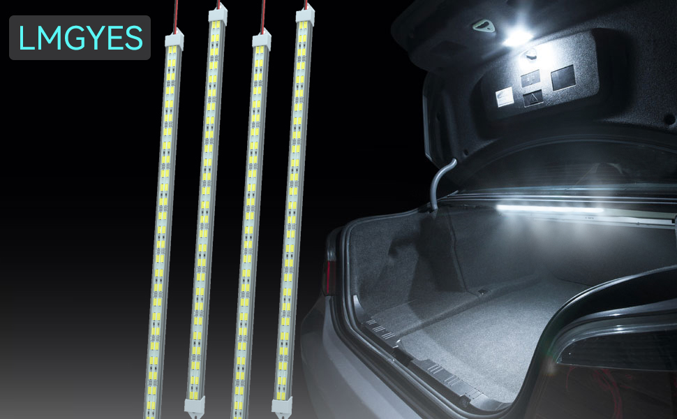 12V LED Light Bar Waterproof,LMGYES 12V LED Light Strip 54 LEDs 7000K White Color Enclosed Trailer