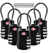 5pcs TSA Approved Luggage Locks with 10pcs Zipper Locks, Zinc Alloy Combination Locker Suitcase L...