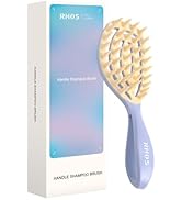 RHOS Scalp Massager, Shampoo Brush with Handle, Curved Vented Hair Scrubber, Scalp Brush for Wet ...
