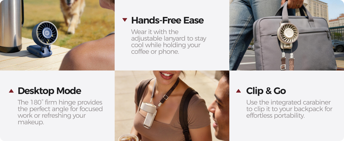 powerful small mini desk fan neck fan wearable