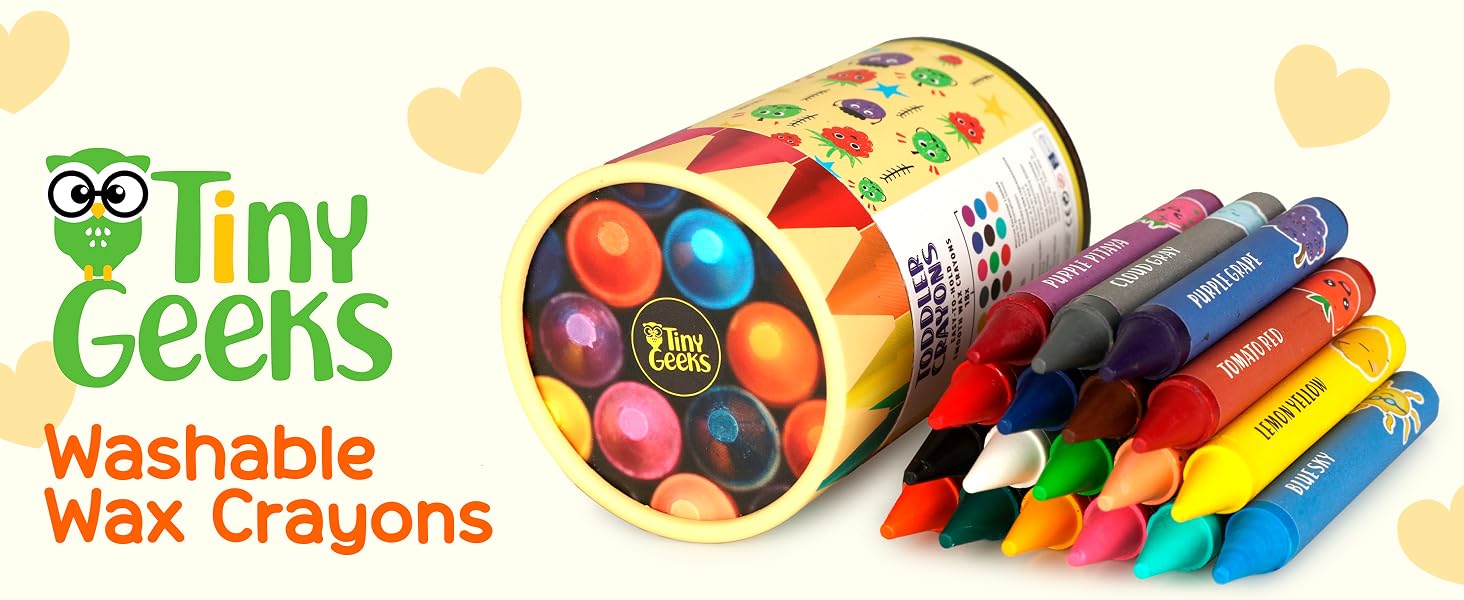 TinyGeeks Toddler Crayons Set of 18