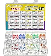 ALLECIN 24 Values Multicolor LED Light Emitting Diodes Kit 5MM 3MM White Red Blue Yellow Green Or...
