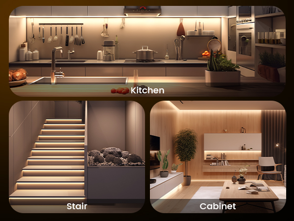 a kitchen with a staircase and a sink