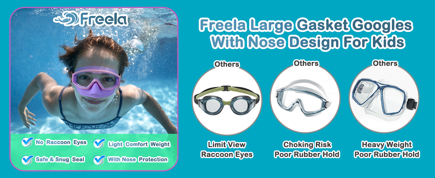 goggles for kids 6-14 with nose cover