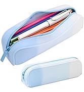 minimaliving Pencil Case,Colorful Silicone Waterproof Pencil Pouch Aesthetic Lightweight&amp;Portable...