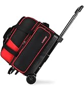 LARIPOP Dual Roller 2-Ball Bowling Bag, Featuring a Separate Large Shoe Compartment Capable, a 3-...