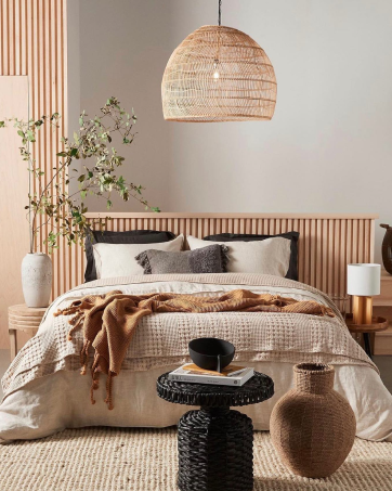 pendant lamp hanging in bedroom
