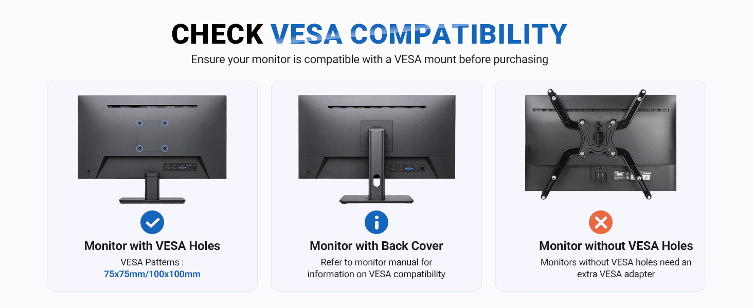 VESA: 75mm/100mm
