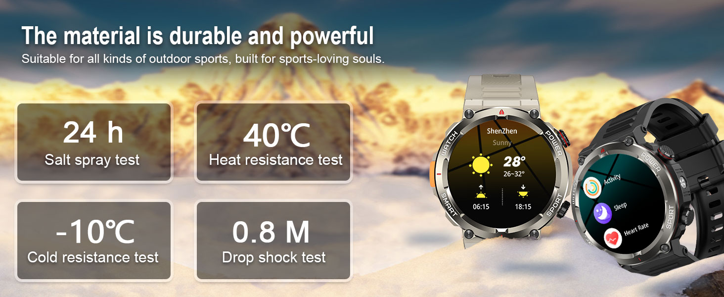 rugged smart watch:Three-Function Men&amp;#39;s Watch: Resistant to Heat, Cold and Drop Impact