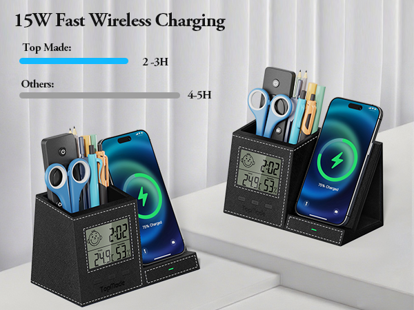 office desk organizer with phone charger