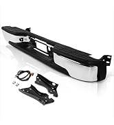 Compatible with Chevy Silverado/GMC Sierra 99-07 Direct Replacement Rear Step Bumper Chrome