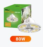 RDJ Bouns 80W Grow Light for Indoor Plants, E26 Base Adjustable Panel Full Spectrum, UFO Grow Lig...