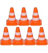 TOYANDONA 7Pcs Mini Traffic Cones, 1. 37 inch Play Traffic Signs Safety Cones Mini Road Signs Toy...