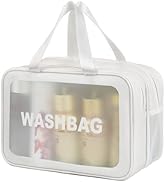 DAPOWER Travel Toiletry Bag for Women and Men, Matte Translucent Toiletry Bag with Handy Handle, ...