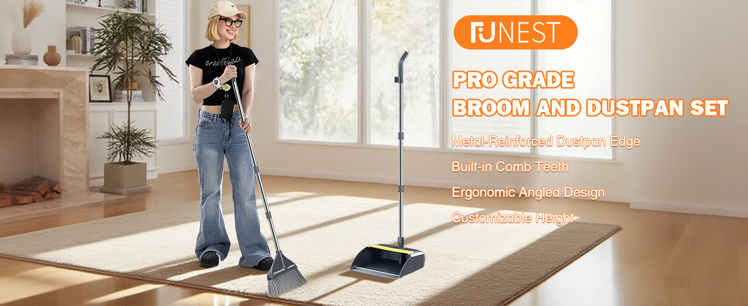 broom with dustpan combo set