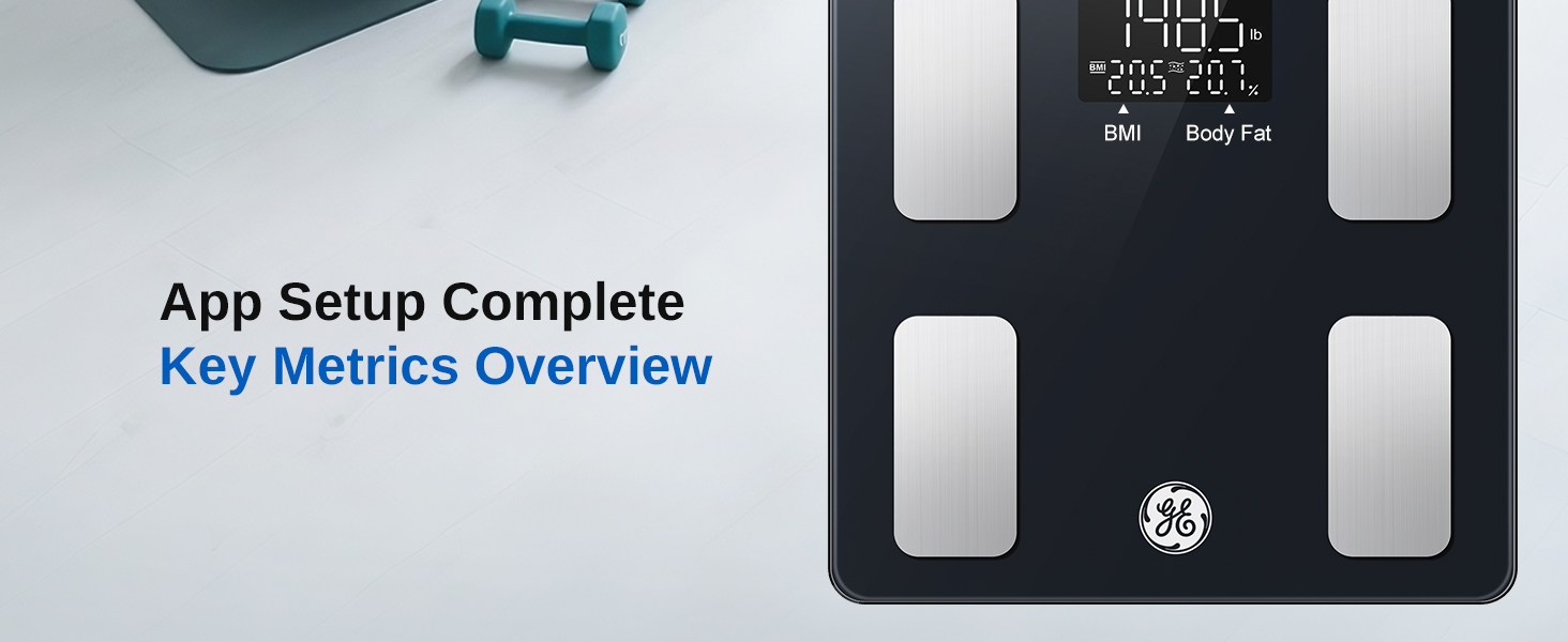 ge smart scale with BMI body fat on-scale display