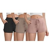 HEARTNICE 3-Pack Women's Soft Lounge Pajama Shorts, Casual Sleepwear for Yoga Gym Running Sleep