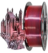MIKA3D 2 Colors in 1 Silk Black Red PLA 3D Filament, 1KG 2.2LBS 3D Printing Material with Bicolor...