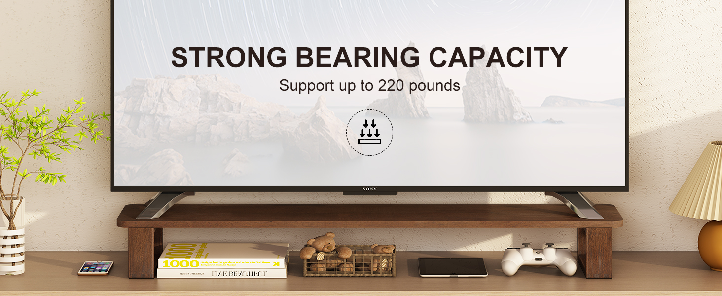 large tv stand 39.4 inch long dual monitor stand