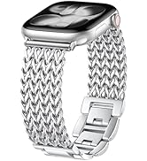 Metal Band Compatible with Apple Watch Bands for Women 40mm 41mm 42mm 38mm 44mm 45mm 46mm 49mm, D...