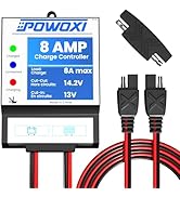 POWOXI Solar Panels Charge Controller, 8A Battery Regulator for 12V Solar Battery Charger, Solar ...