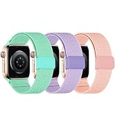 MAKCPOIMER 1/3 Pack Stretchy Nylon Solo Loop Compatible with Kids Apple Watch Bands 38mm 40mm 41m...