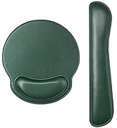 RICHEN Ergonomic PU Leather Keyboard Wrist Rest and Mouse Pad with Wrist Support, Memory Foam Set...