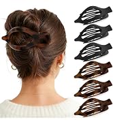 Oeusnael 6 PCS Large Flat Hair Clips for Women, French Concord Lay Down Flat Claw Clips for Thick...