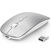 TECKNET Bluetooth Wireless Mouse, 6 Adjustable DPI, Dual Mode (Bluetooth 5.2/3.0 and 2.4G USB Rec...