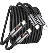USB C to USB C Cable 240W, 2Pack 6.6FT Type C to C Fast Charging Charger Cord with LED Display, U...