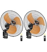 CAMMOO 20 Inch Wall Mount Fan Oscillating, Button &amp; 32ft Wireless Remote Dual Control, 6.6ft Exte...