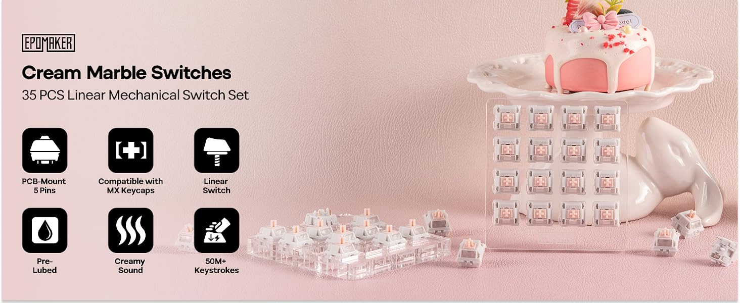 EPOMAKER Cream Marble Linear Mechanical Switch