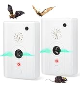 Ultrasonic Bat Repellent Deterrent Devices for Attic Home, 2 Pack Electronic Plug in Bat Repeller...