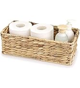 Sumnacon Water Hyacinth Toilet Paper Basket- Decorative Woven Toilet Tank Top Holder for Paper Ha...